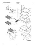 SHELVES Diagram and Parts List for FGHS2644KF3  Frigidaire Refrigerator