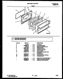 DOOR PARTS Diagram and Parts List for MGF322BBWA  Frigidaire Range