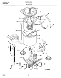 MOTOR / TUB Diagram and Parts List for FWX223LBS6  Frigidaire Washer