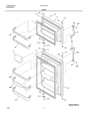 DOOR Diagram and Parts List for FRT21P6CQ1  Frigidaire Refrigerator