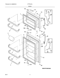 DOOR Diagram and Parts List for NFTR18X4LW6  Frigidaire Refrigerator