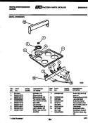BACKGUARD AND COOKTOP PARTS Diagram and Parts List for KF200KDW4  Frigidaire Range