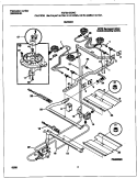 BURNER Diagram and Parts List for FGF351SGWC  Frigidaire Range