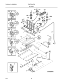 BURNER Diagram and Parts List for DGGF3054KFM  Frigidaire Range