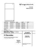 COVER Diagram and Parts List for PLHT217TAB1  Frigidaire Refrigerator