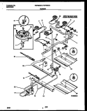 BURNER, MANIFOLD AND GAS CONTROL Diagram and Parts List for FGF363BAWA  Frigidaire Range