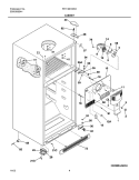 CABINET Diagram and Parts List for FRT15B1BW1  Frigidaire Refrigerator