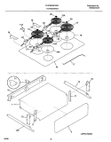 TOP / DRAWER Diagram and Parts List for FES300WCDF  Frigidaire Range