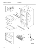 CABINET Diagram and Parts List for GLFU1467FW1  Frigidaire Freezer