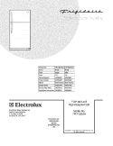 COVER Diagram and Parts List for FRT18G4AQL  Frigidaire Refrigerator