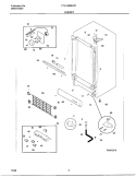 CABINET Diagram and Parts List for FFU14M8HW1  Frigidaire Freezer
