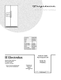 COVER Diagram and Parts List for PHS66EJSB0  Frigidaire Refrigerator