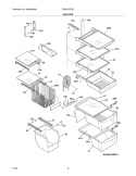 SHELVES Diagram and Parts List for FRS6L7EFS0  Frigidaire Refrigerator