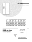 COVER Diagram and Parts List for FRS26R4CB4  Frigidaire Refrigerator