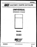 COVER Diagram and Parts List for CTN110WKR1  Frigidaire Refrigerator