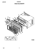 CABINET FRONT AND WRAPPER Diagram and Parts List for FAS256W2A2  Frigidaire Air Conditioner