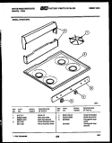 BACKGUARD AND COOKTOP PARTS Diagram and Parts List for GF204KXD3  Frigidaire Range