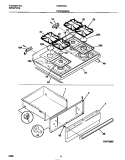 TOP / DRAWER Diagram and Parts List for FGF374CCSB  Frigidaire Range