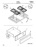 TOP / DRAWER Diagram and Parts List for TGO356BFD3  Frigidaire Range