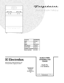 COVER Diagram and Parts List for FGF350MXASB  Frigidaire Range