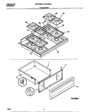 TOP / DRAWER Diagram and Parts List for MGF355CESC  Frigidaire Range