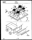 COOKTOP AND DRAWER PARTS Diagram and Parts List for FEF350SAWB  Frigidaire Range