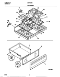 TOP / DRAWER Diagram and Parts List for MGF355BEDB  Frigidaire Range
