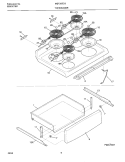 TOP / DRAWER Diagram and Parts List for MEF355CGB1  Frigidaire Range