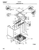 LOWER CABINET / TOP Diagram and Parts List for MLXE42REW0  Frigidaire Washer Dryer Combo
