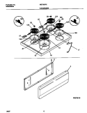 TOP / DRAWER Diagram and Parts List for MEF300PXWE  Frigidaire Range