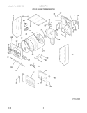 UPPER CABINET/DRUM HEATER Diagram and Parts List for CLCG500FW5  Crosley Washer Dryer Combo