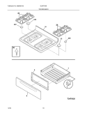 TOP / DRAWER Diagram and Parts List for GLGFS75DQB  Frigidaire Range
