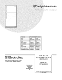 COVER Diagram and Parts List for FRT21BSDSK7  Frigidaire Refrigerator