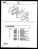 DOOR PARTS Diagram and Parts List for FGF333SADA  Frigidaire Range