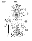 MOTOR / TUB Diagram and Parts List for GWS645RBS1  Gibson Washer