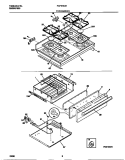 TOP / DRAWER Diagram and Parts List for FGF376CETA  Frigidaire Range