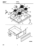 TOP / DRAWER Diagram and Parts List for TEF322SCWA  Tappan Range