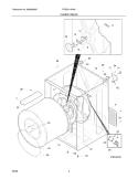 CABINET/DRUM Diagram and Parts List for FRG5714KW0  Frigidaire Dryer