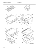 SHELVES Diagram and Parts List for FRT21IL4FW4  Frigidaire Refrigerator