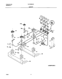 BURNER Diagram and Parts List for PLCS389ACA  Frigidaire Range