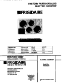 COVER Diagram and Parts List for FEC3X2XAW1  Frigidaire Cooktop