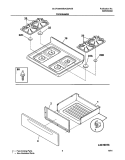 TOP / DRAWER Diagram and Parts List for GLGF388AQB  Frigidaire Range