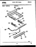 BACKGUARD, COOKTOP AND BURNER PARTS Diagram and Parts List for CG240SP2W2  Frigidaire Range