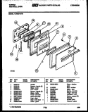 DOOR PARTS Diagram and Parts List for 12-4980-00-01  Tappan Wall Oven