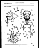 TUBS, WATER VALVE AND LID SWITCH Diagram and Parts List for SM115PXW2  Frigidaire Washer