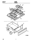 TOP / DRAWER Diagram and Parts List for GGF355CFSC  Gibson Range