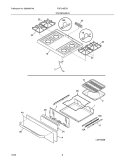 TOP / DRAWER Diagram and Parts List for FGF318ECB  Frigidaire Range