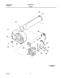 MOTOR, BLOWER Diagram and Parts List for GLEQ332AS0  Frigidaire Dryer