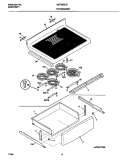 TOP / DRAWER Diagram and Parts List for MEF368CGS2  Frigidaire Wall Oven