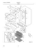 CABINET Diagram and Parts List for KGM220RHY3  Kelvinator Refrigerator